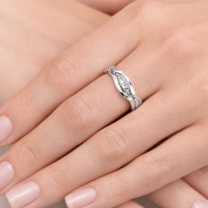 Dámský stříbrný snubní prsten s vlnitým designem a zirkony Beatrice 030W925AG50