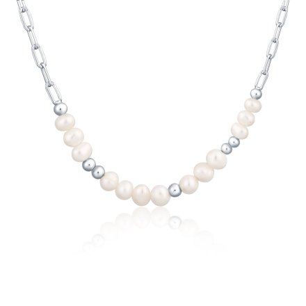 Stříbrný náhrdelník s perlou SVLN0579S61P145