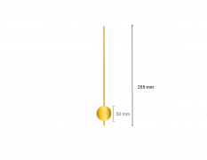Zlaté kulaté kyvadlo na hodiny 50 mm | 255 mm APP050G