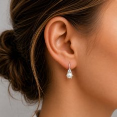 MINET Elegantní stříbrné náušnice s perlou a zirkony JMAS0318WE00