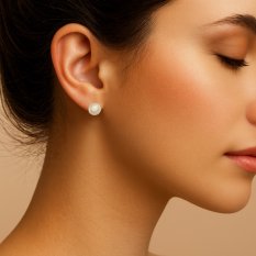 MINET Moderní zlaté náušnice s přírodními perlami JMG0271WGE00