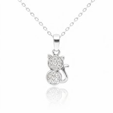 Přívěsek z bílého zlata kočička KLOP-050B