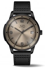 Stylové pánské náramkové hodinky na koženém řemínku JVD JC417.3