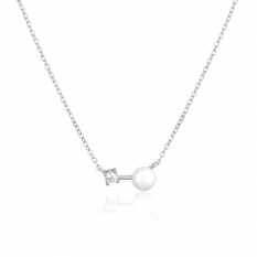 Stříbrný náhrdelník s perlou SVLN0341XD2P145