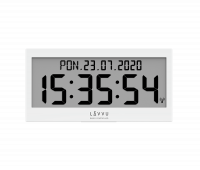 Velké bílé digitální hodiny s češtinou LAVVU MODIG řízené rádiovým signálem LCX0010