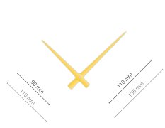 Zlaté hliníkové ručičky na hodiny 110 mm | 90 mm APH050G