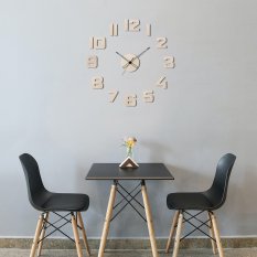 Dřevěné nalepovací designové hodiny světle hnědé PRIM Veneer - A  E07P.4258.53