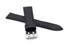 Černý kožený řemínek Piero Magli Carbon 11880101 - 18 mm