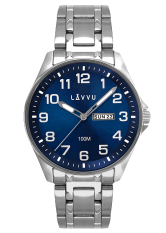 Ocelové pánské hodinky LAVVU BERGEN Blue se svítícími čísly LWM0141