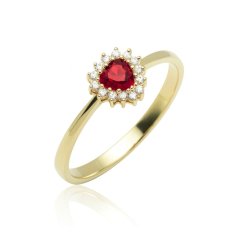 Zlatý prsten se zirkonem ve tvaru srdce KO-226812504RZ56
