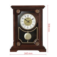Stolní dřevěné hodiny PRIM Retro Lotus s kyvadlem E08P.4314.54