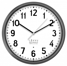 LAVVU tiché hodiny Accurate Metallic Silver řízené rádiovým signálem LCR3011
