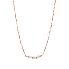 Stříbrný náhrdelník s kulatými kameny Alisia AL3109-Oro-Morganite
