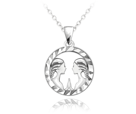 Stříbrný přívěsek s řetízkem MINET Zodiac znamení BLÍŽENCI JMAS9406SN45