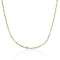 Luxusní pozlacený stříbrný náhrdelník zdobený zirkony SVLN0666XJ6GO45