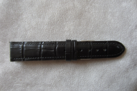 Černý prošitý řemínek LAVVU CROCO z luxusní kuže Top Grain LSIUB20 - 20mm