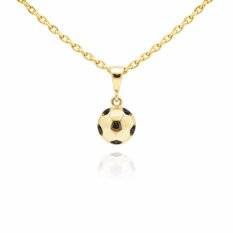 Zlatý přívěsek fotbalový míč s černými zirkony PA001395