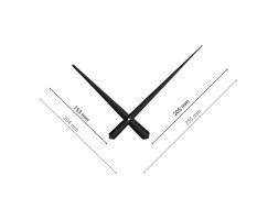 Černé špičaté hliníkové ručičky na hodiny 205 mm | 153 mm APHX03B