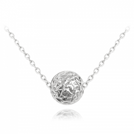 Broušený stříbrný náhrdelník MINET KULIČKA JMAS0117SN45
