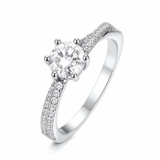 MINET Elegantní stříbrný prsten s bílým zirkonem JMAS0333SR63