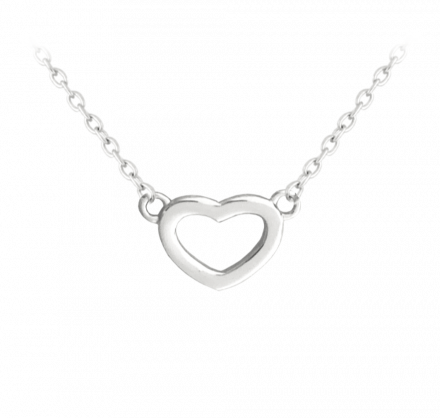 Stříbrný náhrdelník MINET LOVE se srdíčkem JMAS0111SN45