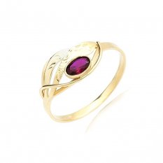 Zlatý prsten s rubínem KO-2266021703/63R
