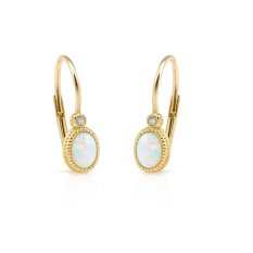 Zlaté náušnice s opálem KLON-205
