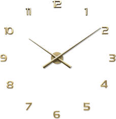 Zlaté nalepovací hodiny LAVVU 3D STICKER Gold Numerals LCT1174
