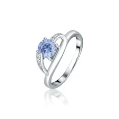 Stříbrný prsten s modrým kamenem SVLR0841SH2M455