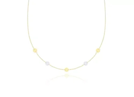 MOISS zlatý náhrdelník KVĚTINA BICOLOR NA000510