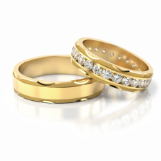 Zlaté snubní prsteny se zirkony vzor 175/G