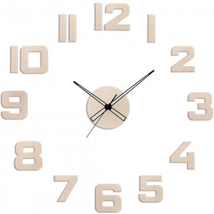 Dřevěné nalepovací designové hodiny světle hnědé PRIM Veneer - A  E07P.4258.53