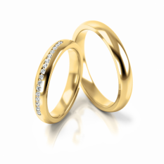 Zlaté snubní prsteny se zirkony vzor 277/G
