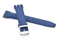 Řemínek k hodinkám Swatch kůže modrý 17 mm