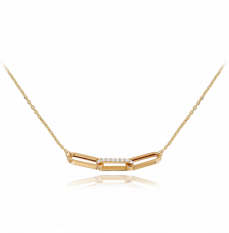 MINET Zlatý náhrdelník kroužky se zirkony JMG0127WGN48