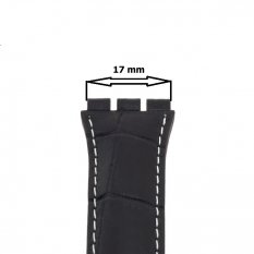 Řemínek Swatch kůže černý croco 17 mm
