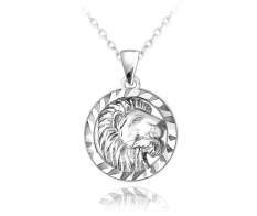 Stříbrný přívěsek s řetízkem MINET Zodiac znamení LEV JMAS9408SN45
