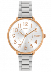 Růžovo-stříbrné dámské hodinky MINET PRAGUE Rose & Silver MWL5132
