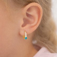 Dívčí zlaté náušnice s kamínky KLON-124Z