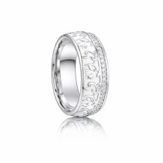 Elegantní stříbrný snubní prsten se zirkony a bílým smaltem 037W925AG55