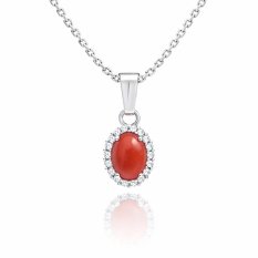 Přívěsek z bílého zlata s korálem ALVP-141B