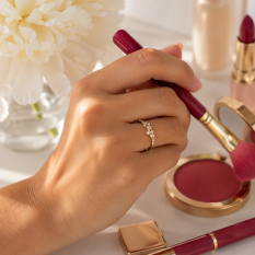 MINET Elegantní zlatý prsten s bílým zirkonem JMG0416WGR58