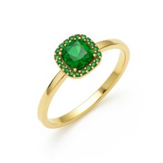Zlatý prsten se zeleným zirkonem KO-226812403Z55