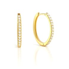 Zlaté náušnice se zirkony HELN-140Z2