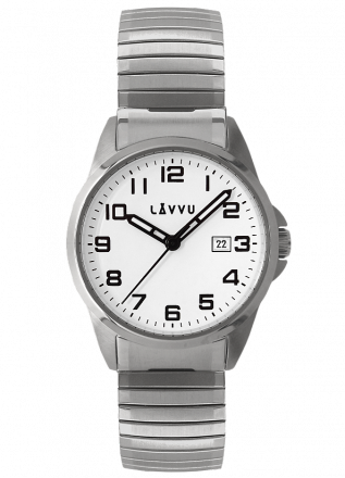 Pánské pružné hodinky LAVVU STOCKHOLM Big White LWM0020