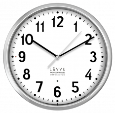 LAVVU tiché hodiny Accurate Metallic Silver řízené rádiovým signálem LCR3010