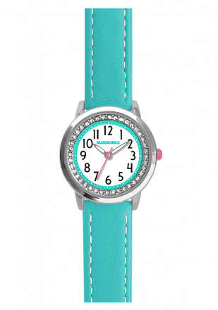 Tyrkysové třpytivé dívčí hodinky se kamínky CLOCKODILE SPARKLE CWG5091