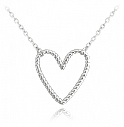 Stříbrný náhrdelník MINET SRDCE JMAN0229SN45
