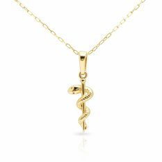 Zlatý přívěsek Aeskulap symbol lékařství a ochrany zdraví HELP-078