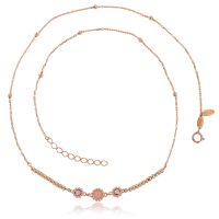 MINET Zlatý náhrdelník z růžového zlata s kameny JMG0154WRN48